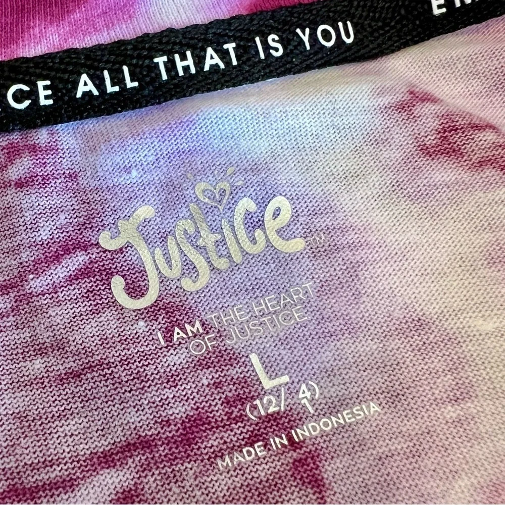 NWT Justice Sequin Tie-Dye Pink Cropped Top